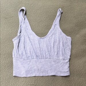 Spiritual Gangster Gray Ribbed Crop Top
